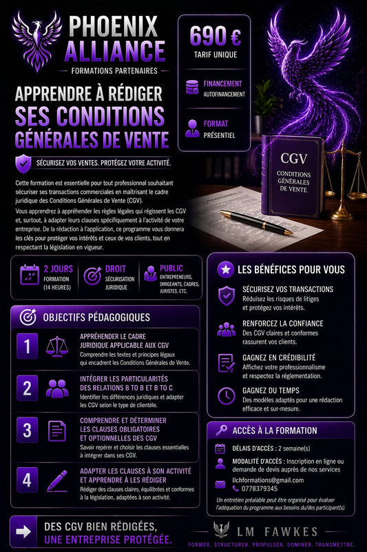 REDIGER SES CONDITIONS GENERALES DE VENTE