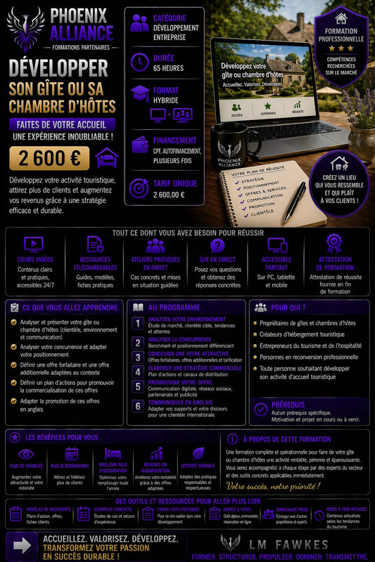 DEVELOPPER SON GITE OU SA CHAMBRE D'HOTE